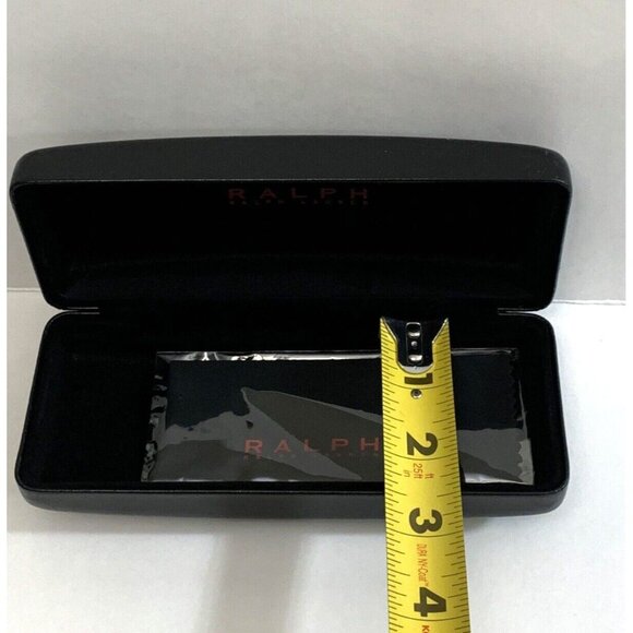 Ralph Lauren Black Clamshell Case For Eyeglasses Sunglasses With Cleaning Cloth - Picture 6 of 11